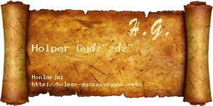 Holper Győző névjegykártya